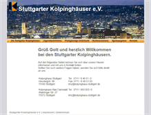 Tablet Screenshot of kolpinghaus-stuttgart.de